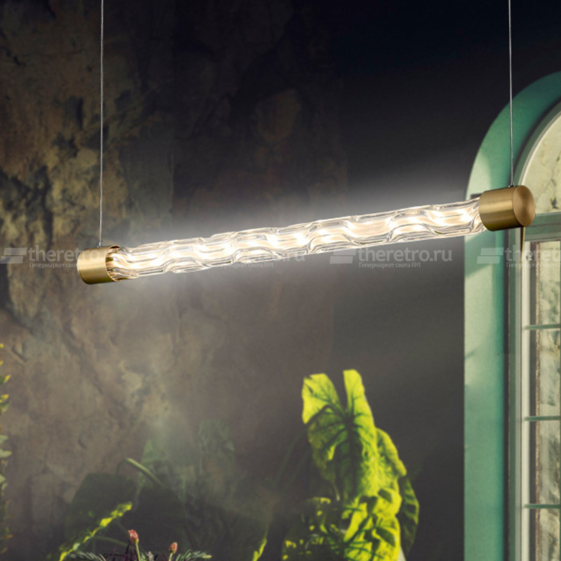 Светодиодный подвесной светильник со стеклянным корпусом в форме трубки с винтовым рельефом TRICKLE  фото 1