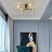 Минималистская потолочная люстра со стеклянными плафонами IGEN 6 плафонов Черный + ЗолотойДымчатый фото 4