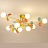 Серия потолочный люстр с шарообразными матовыми плафонами и декором в виде множества разноцветных дисков MATISSE B 6 ламп белый+золото фото 10