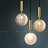 Серия подвесных светильников с шарообразным плафоном из гладкого и рельефного стекла WALTON янтарный фото 5