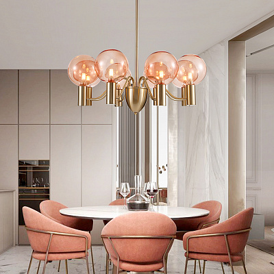 Moon Chandelier 6 плафонов Розовый фото 9