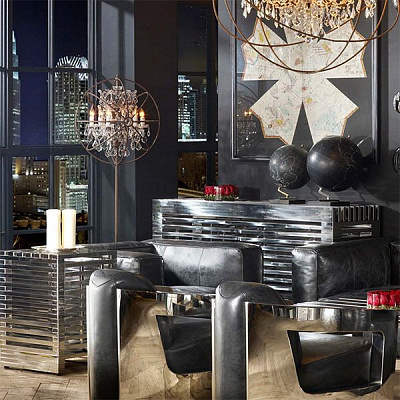 Foucault Orb Crystal Floor Lamp фото 5
