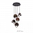 Подвесной светильник с круглыми деревянными накладками на светодиодном кольце REST 5 плафонов плафонов темный фото 9