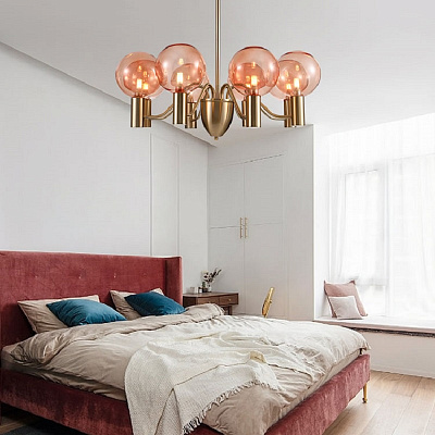 Moon Chandelier 6 плафонов Розовый фото 13