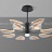 Серия потолочных светодиодных люстр с прозрачными листовидными плафонами с черными и латунными перегородками на лучевом каркасе VISUAL фото 8